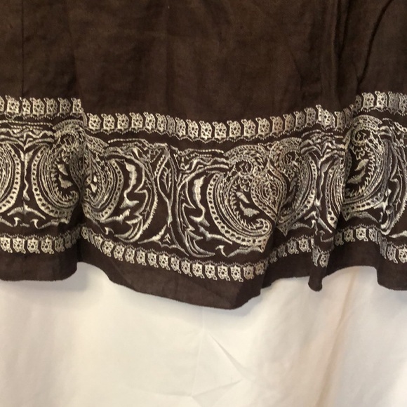 NYGARD COLLECTION vintage brown and white 100% linen long skirt. Size 10. - Picture 10 of 10